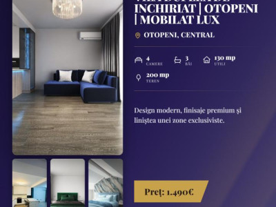 Vila duplex de inchiriat, Otopeni, central, prima chirie, totul nou