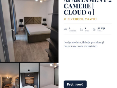 Apartament 2 camere | Cloud 9 | Aviatiei | cu parcare