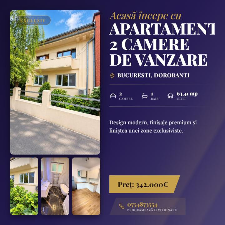 Apartament 2 camere de vanzare Dorobanti | Zambaccian | renovat |