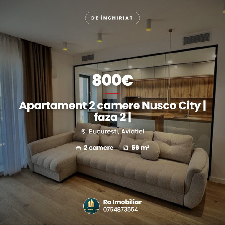 Apartament 2 camere Nusco City | faza 2 | 7 min. metrou | nou | 