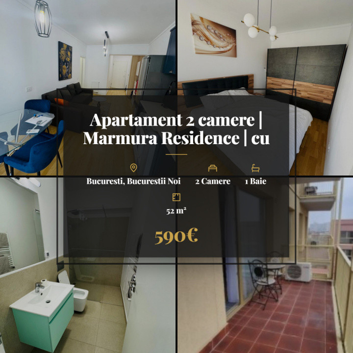 Apartament 2 camere | Marmura Residence | cu parcare inclusa